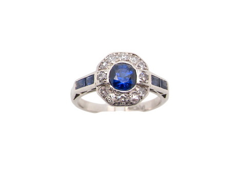 An Art Deco Sapphire and Diamond ring