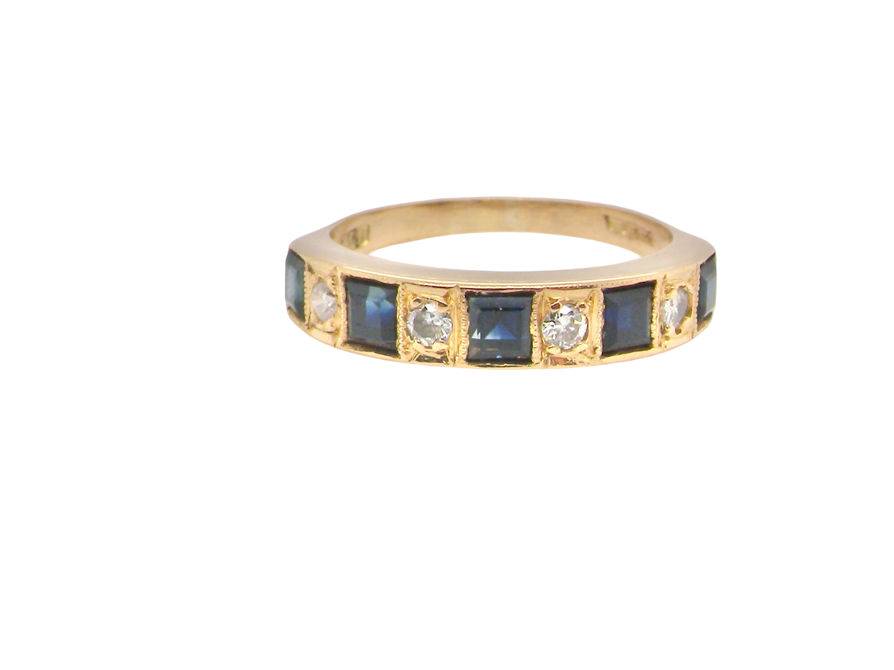 A Sapphire and Diamond half eternity ring