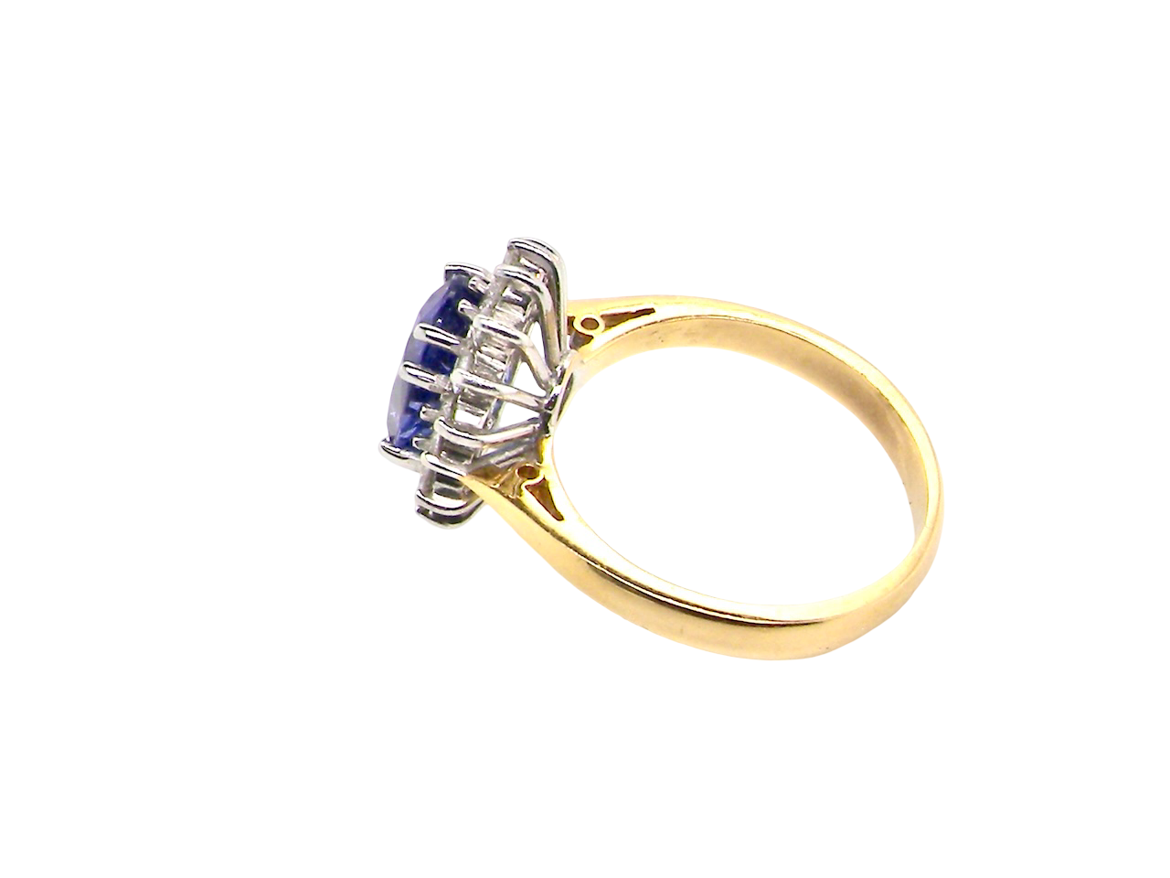 A lovely Tanzanite and Diamond Cluster Ring