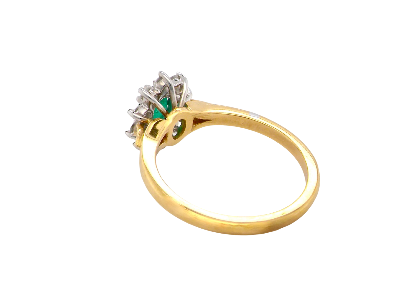 An 18 carat gold Emerald and Diamond cluster ring
