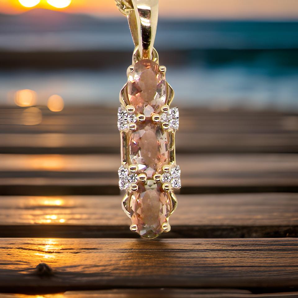 A modern Citrine  and Diamond pendant