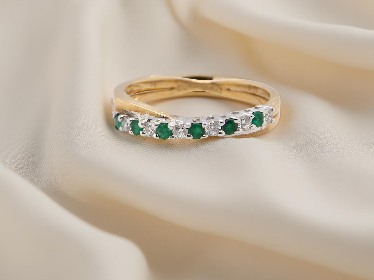 An Emerald and Diamond eternity ring