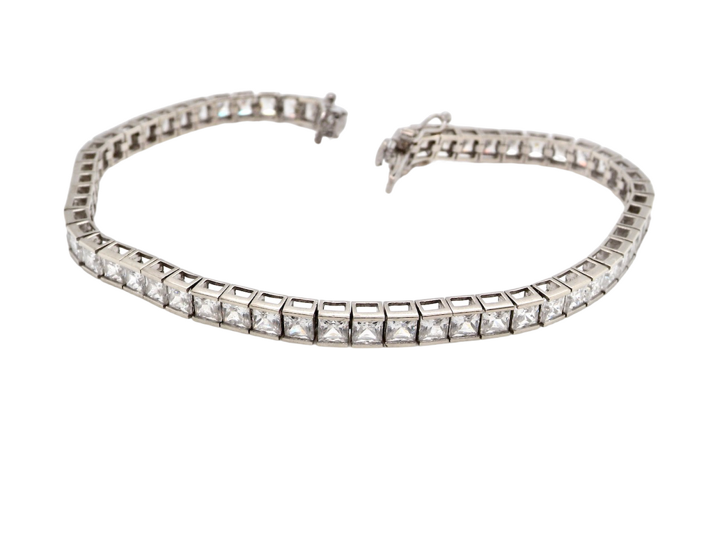 cubic zirconia line bracelet 