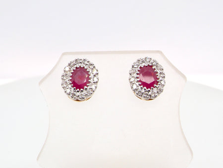 A pair of Ruby and Diamond earrings
