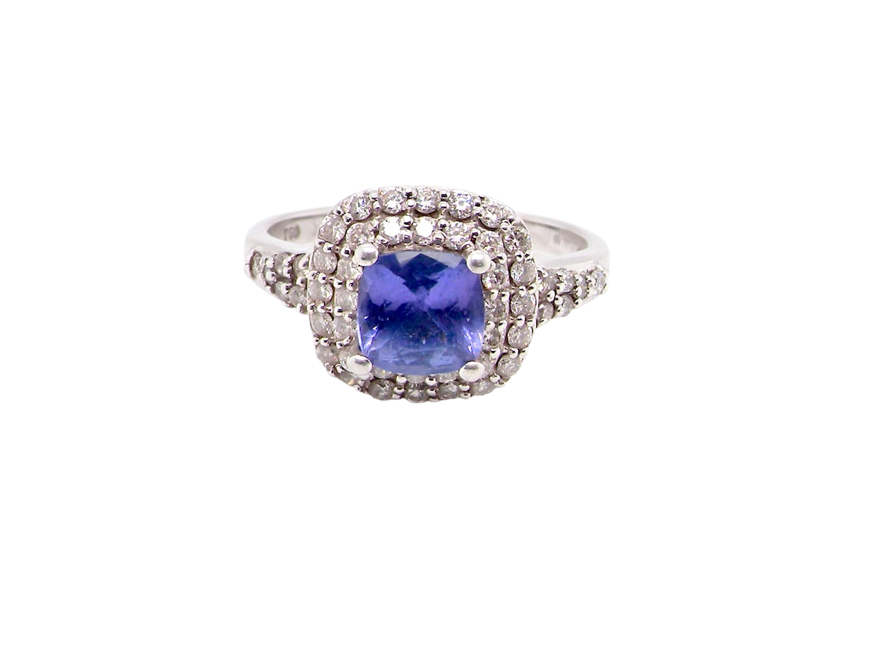 tanzanite and diamond cluster ring