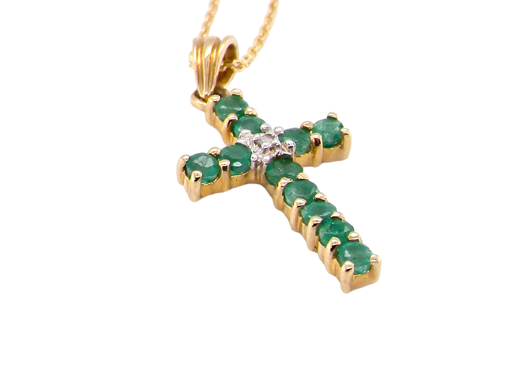 emerald and diamond cross 