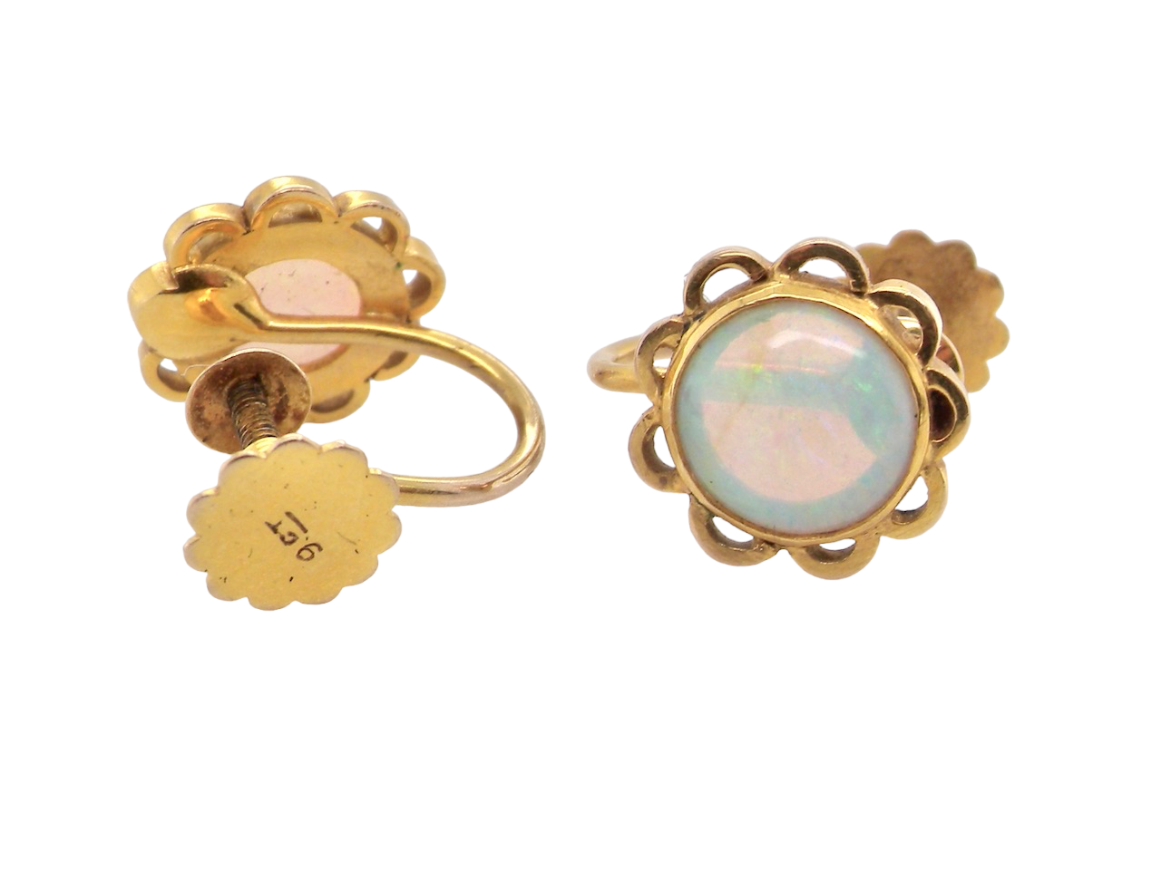 Ca. 1970 – Vintage Opal Earrings made of 14 Carat Yellow-gold | Antique  Jewellery Berlin · Engagement Rings · Wedding Bands