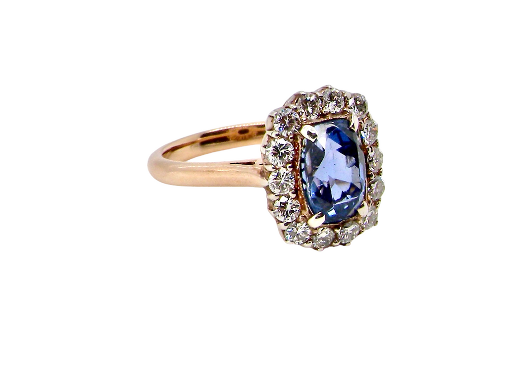 antique sapphire and diamond engagement ring