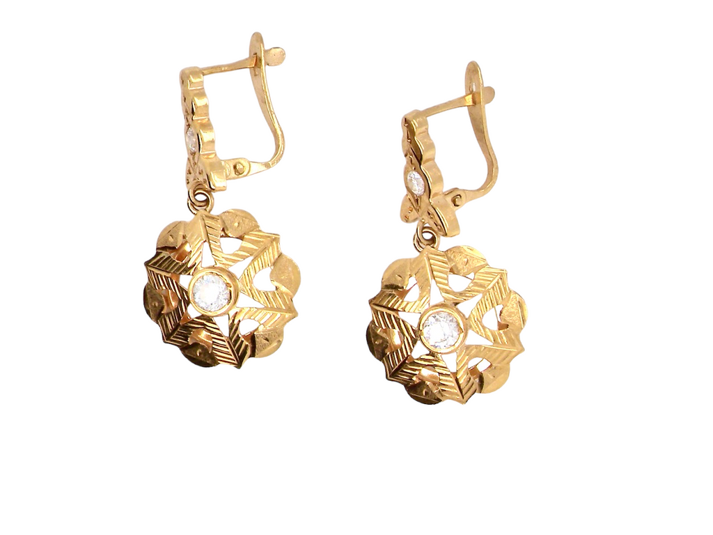 A pair of floral shaped drop earrings