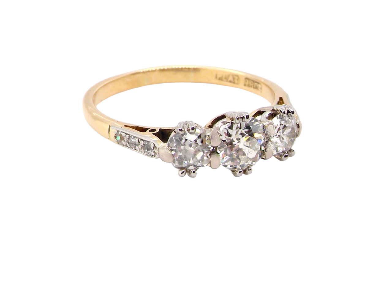 three stone diamond ring