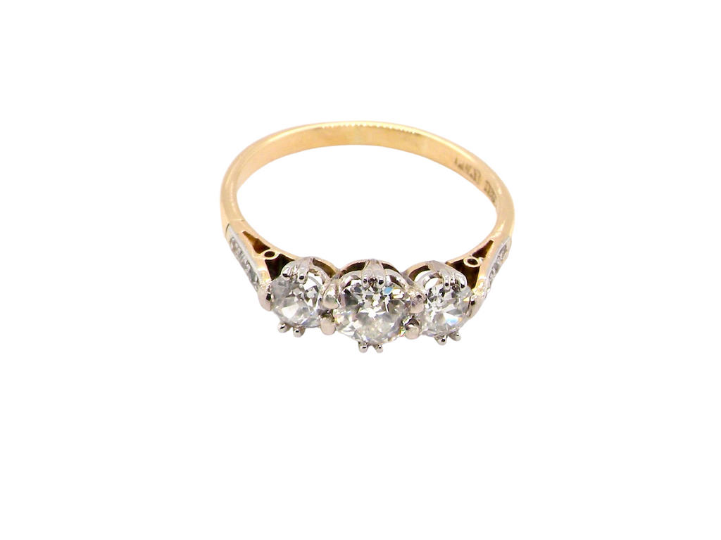 three stone diamond engagement  ring