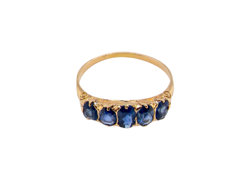 A gold Victorian sapphire ring