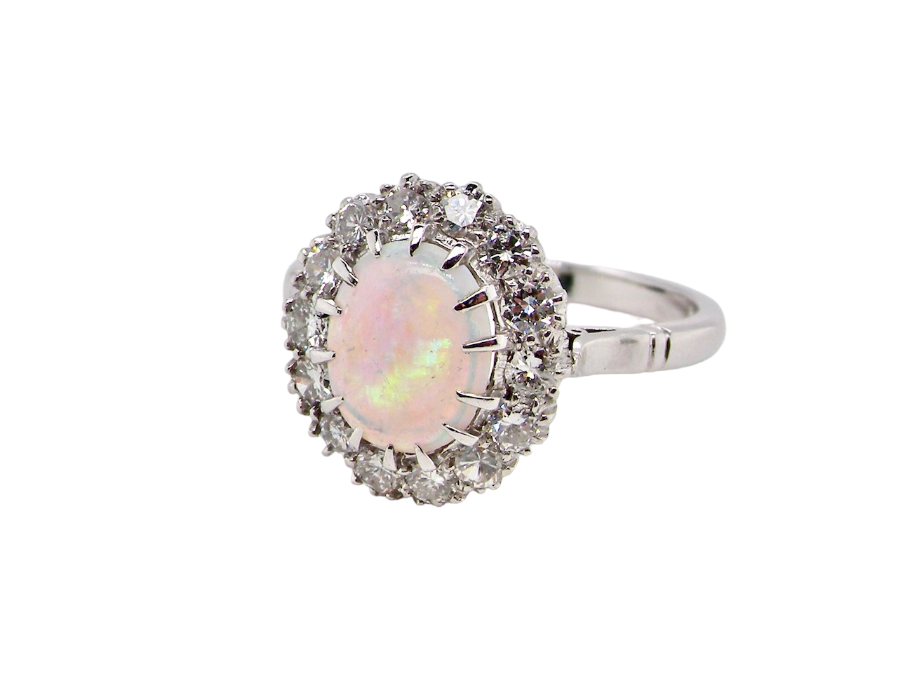 Opal and 2025 diamond engagement ring