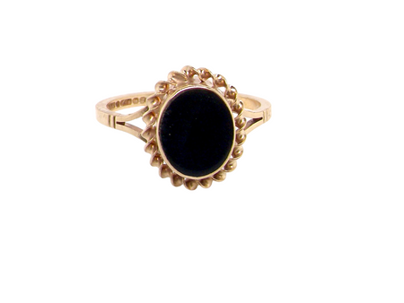 An onyx dress ring