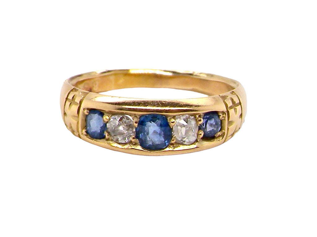 Victorian sapphire and diamond ring 