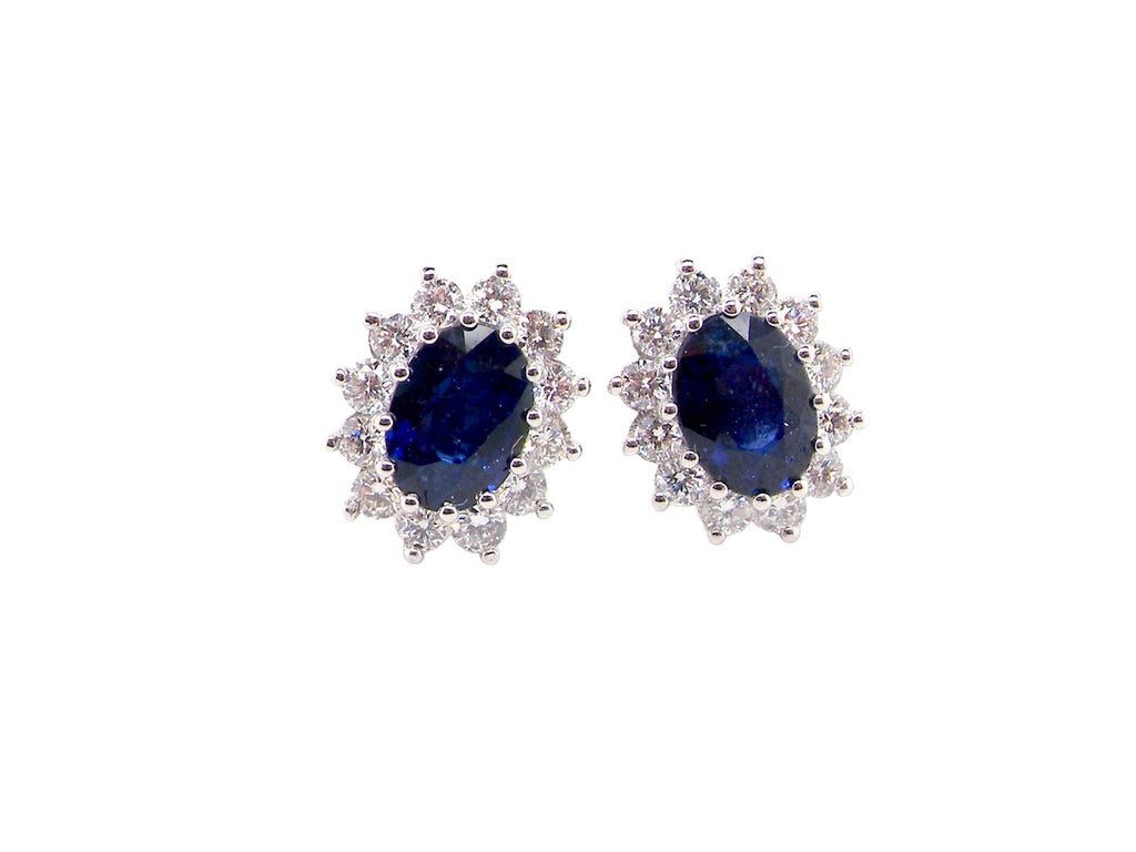  Pair of Sapphire and Diamond Earrings