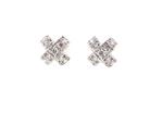 A pair of white gold diamond earrings