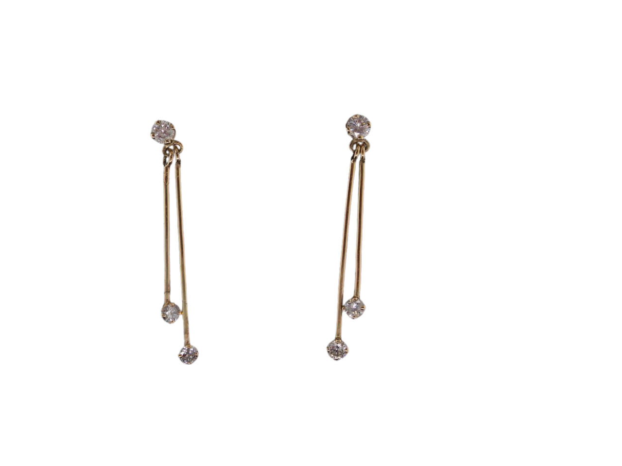 A pair of diamond drop earrings