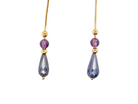 sapphire and amethyst earrings