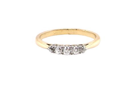 A vintage five stone diamond ring