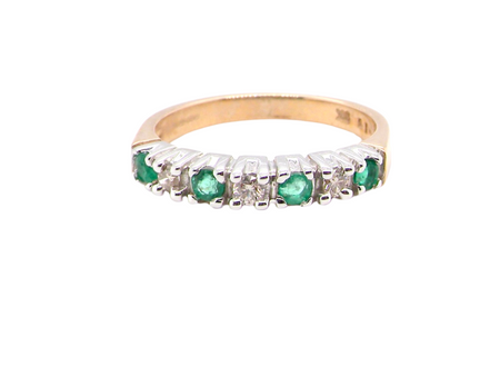 half hoop emerald and diamond eternity ring