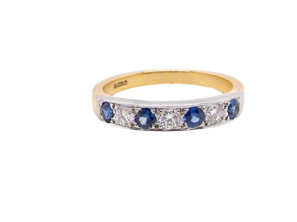 diamond and sapphire eternity ring