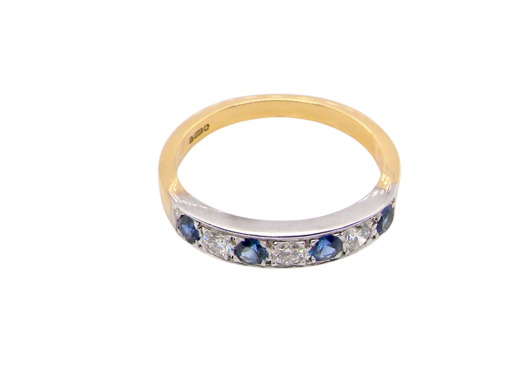 18 carat gold diamond and sapphire eternity ring