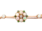  opal and demantoid garnet  brooch