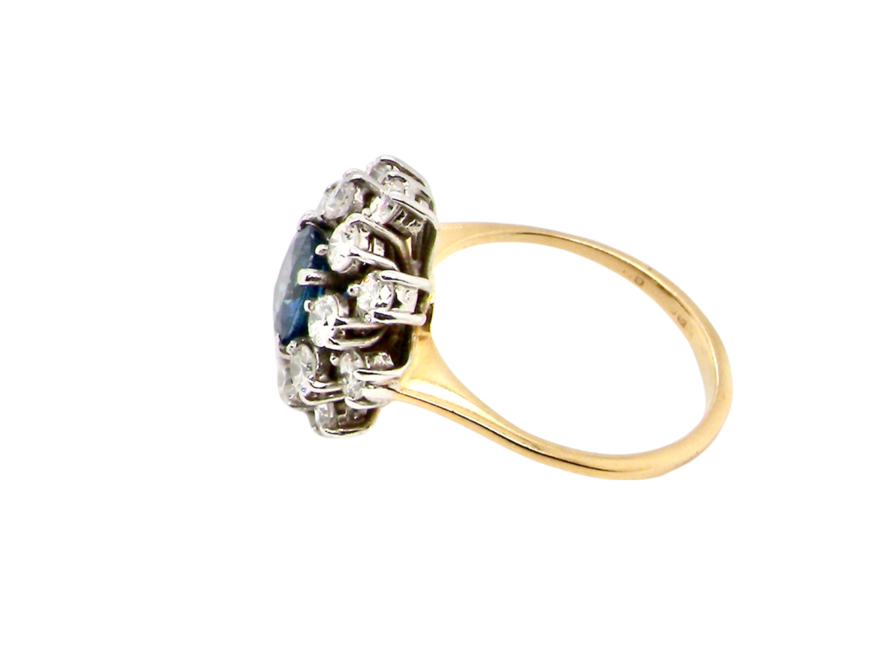 A sapphire and diamond cluster ring