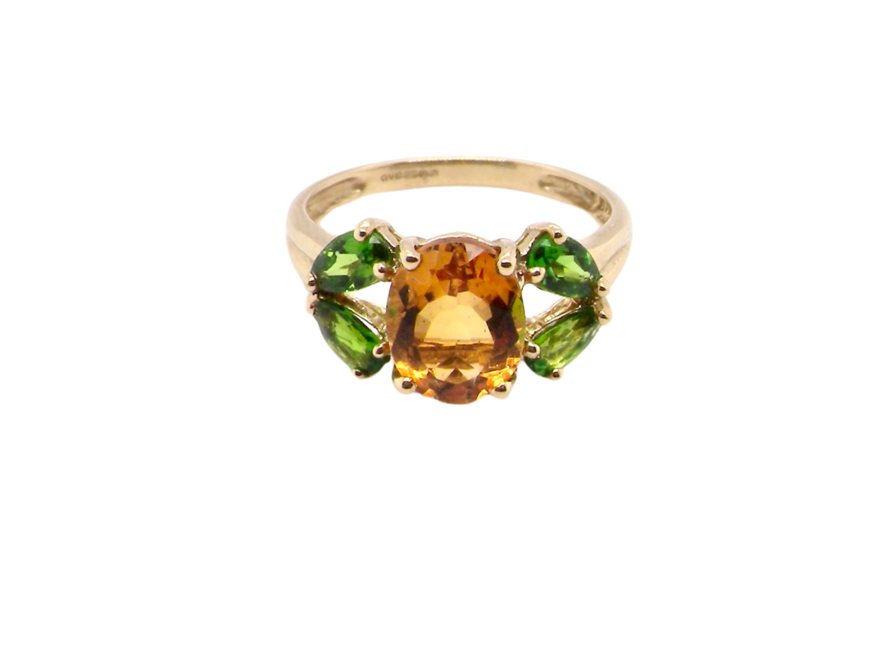 chrome diopside and citrine dress ring