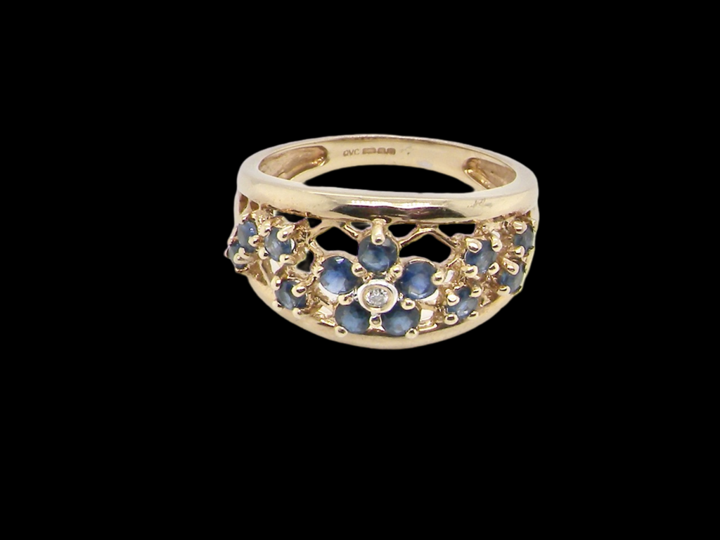 A Sapphire and Diamond  Ring