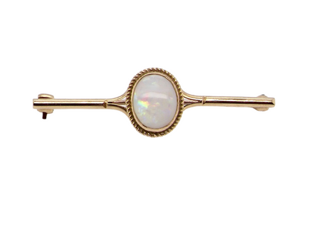 An opal bar brooch