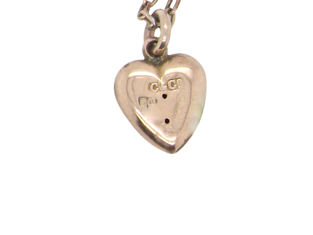 rear of heart shaped pendant