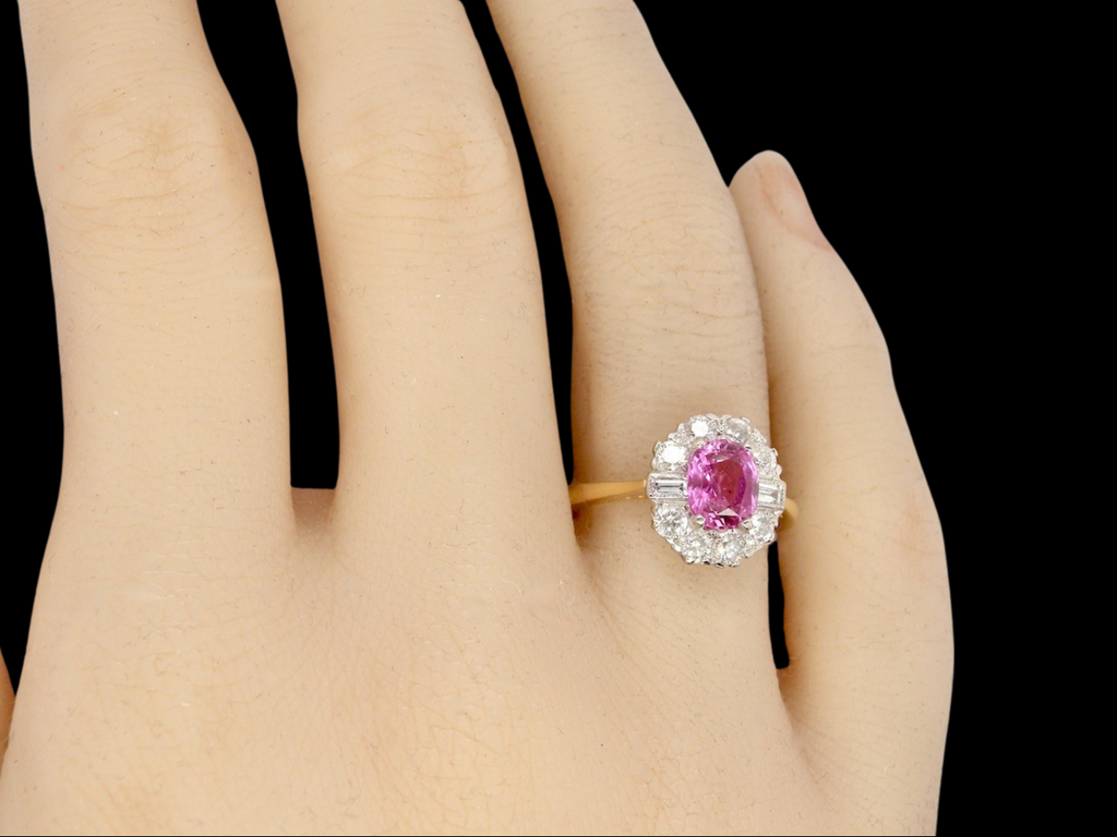 Impressive Pink Sapphire and Diamond Ring