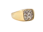 18 carat gold diamond cluster signet style ring