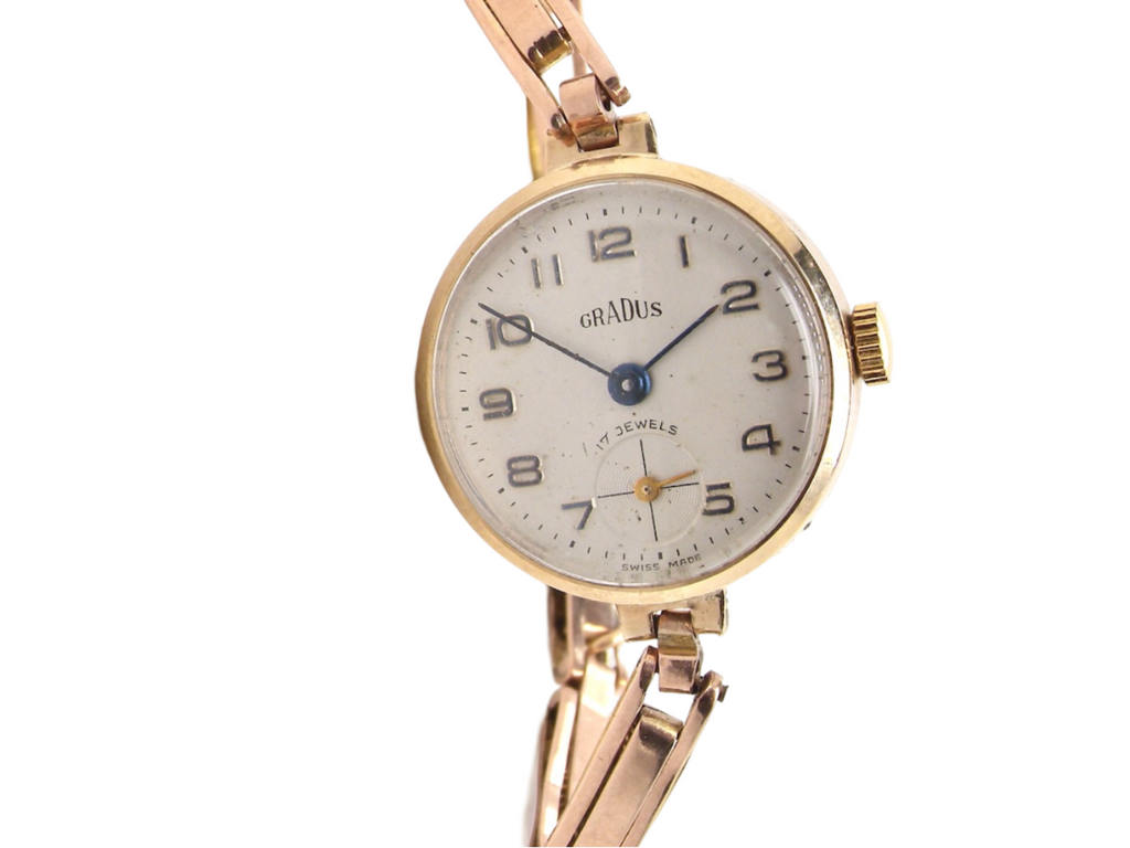 A womans 9 carat gold wrist watch