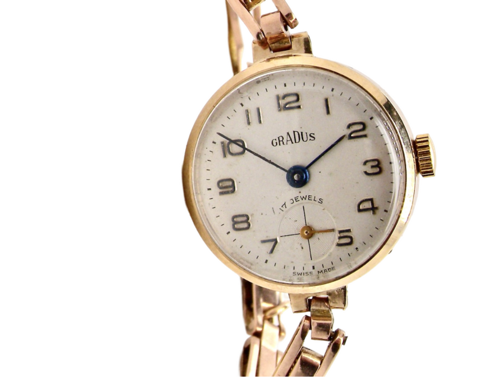 A womans Gradus 9 carat gold wrist watch