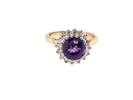 An Amethyst and Diamond Cluster Ring