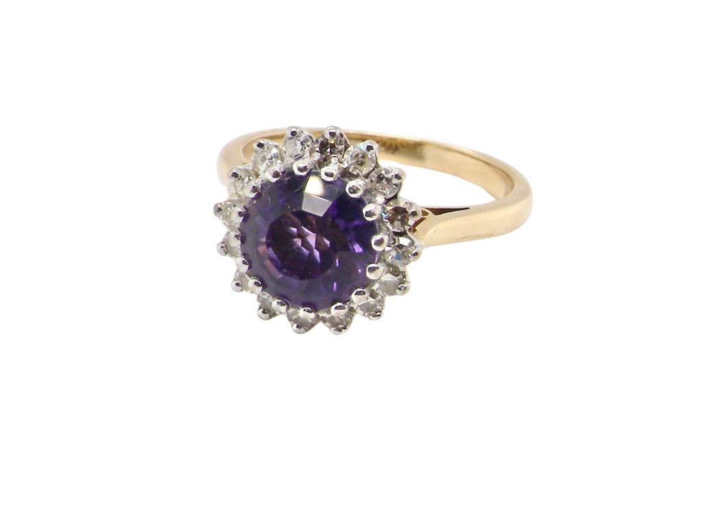 An Amethyst and Diamond Ring