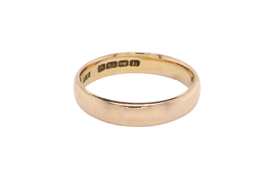 A plain 22 carat gold wedding ring