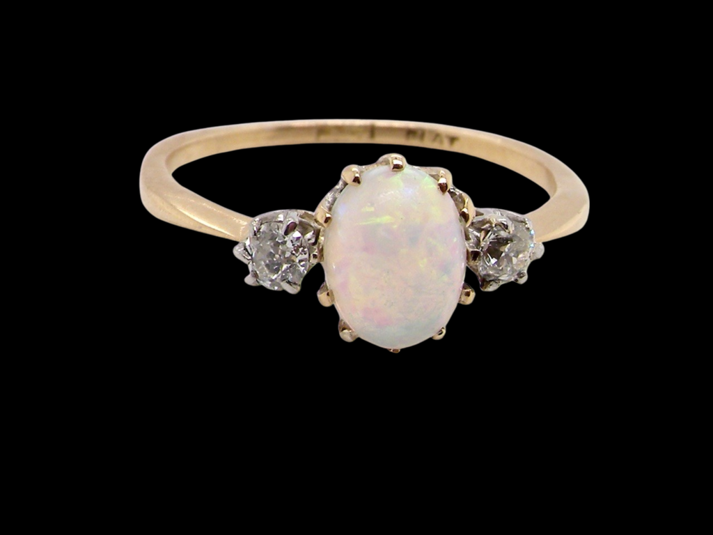  opal and diamond ring