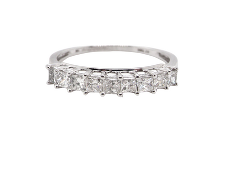 A white gold diamond eternity ring