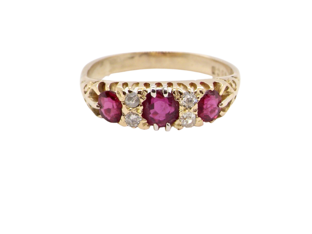 An antique ruby and diamond ring