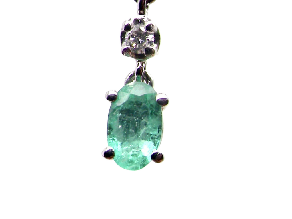  emerald and diamond earring