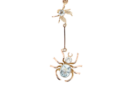 A spider and fly pendant