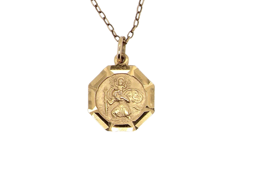 A 9 carat gold St Christopher pendant