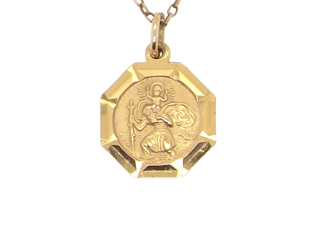  9 carat gold St Christopher pendant