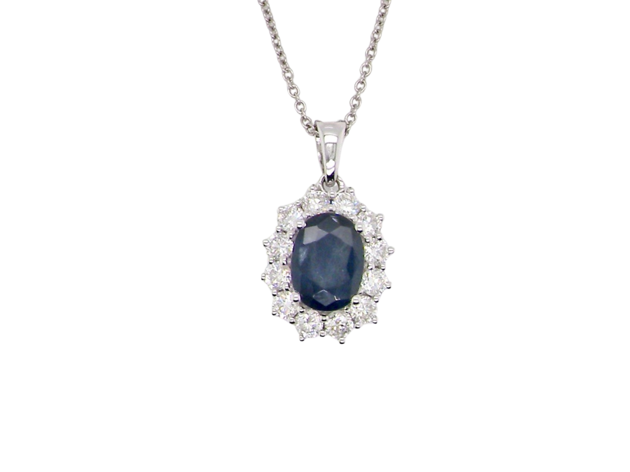  sapphire and diamond pendant