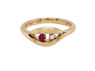 2 stone Ruby and Diamond Ring