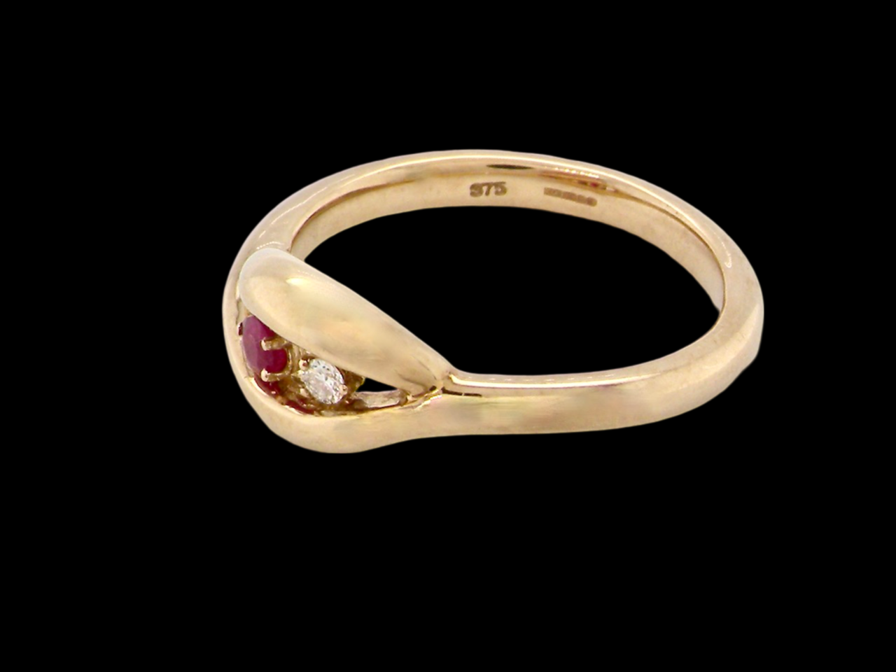 two stone Ruby and Diamond Ring